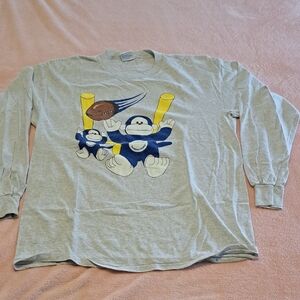 Kids Gray Long Sleeve Shirt with Football Graphic